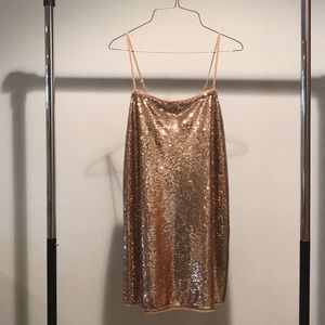 Free People shimmery gold dress